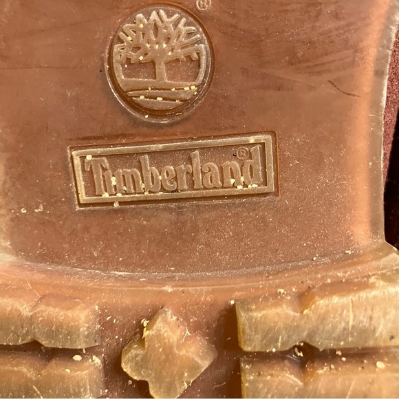 Timberland maroon red suede lace up boots girls size 7 youth casual punk - Picture 8 of 9